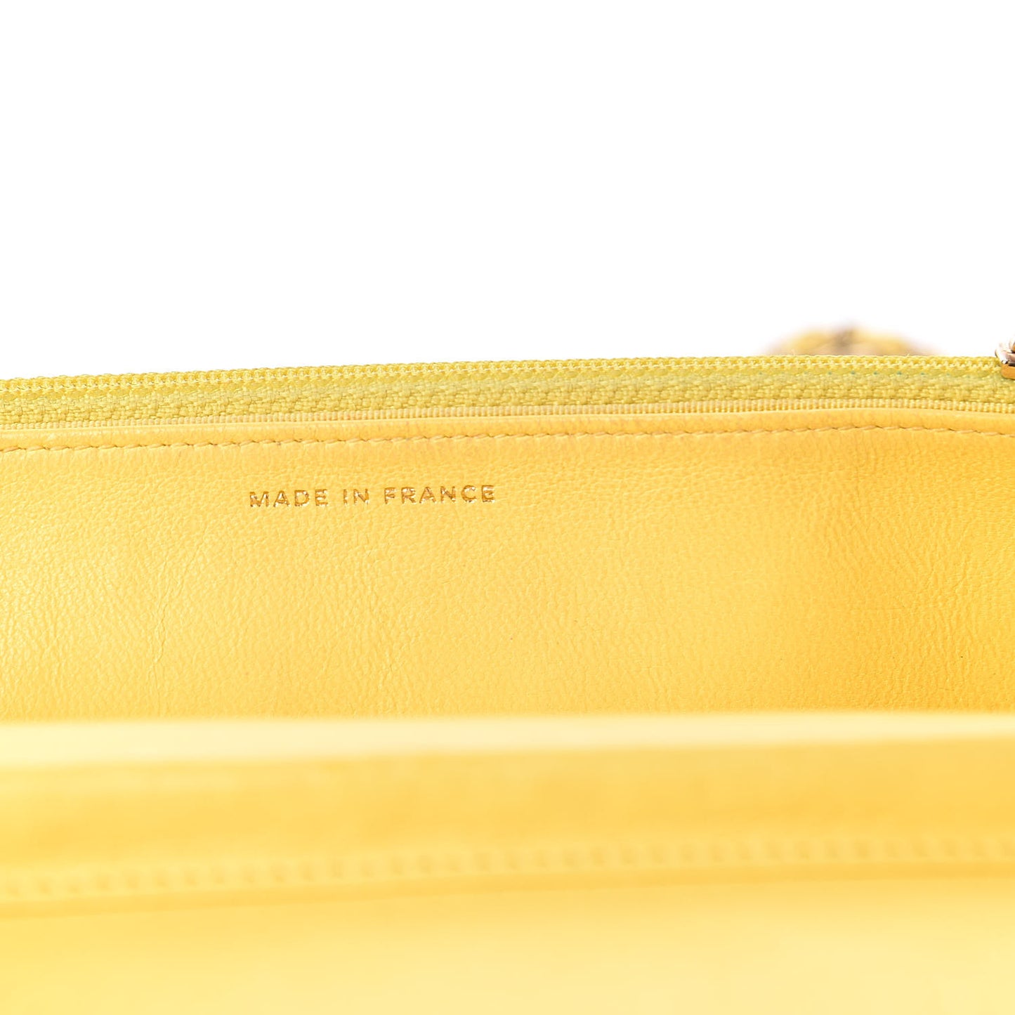 Lambskin Quilted Wallet on Chain WOC Yellow