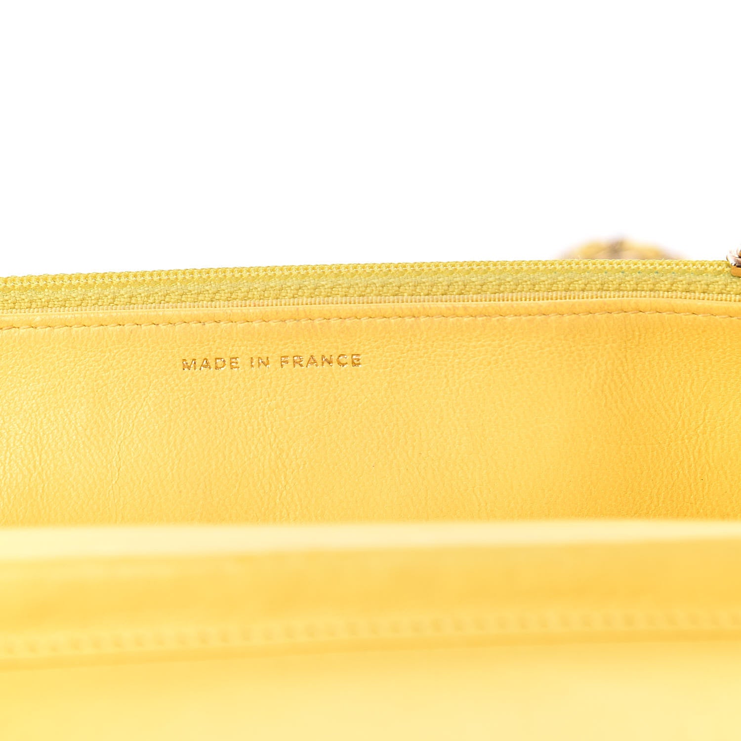 Chanel Lambskin Quilted Wallet on Chain WOC Yellow 7 of 11