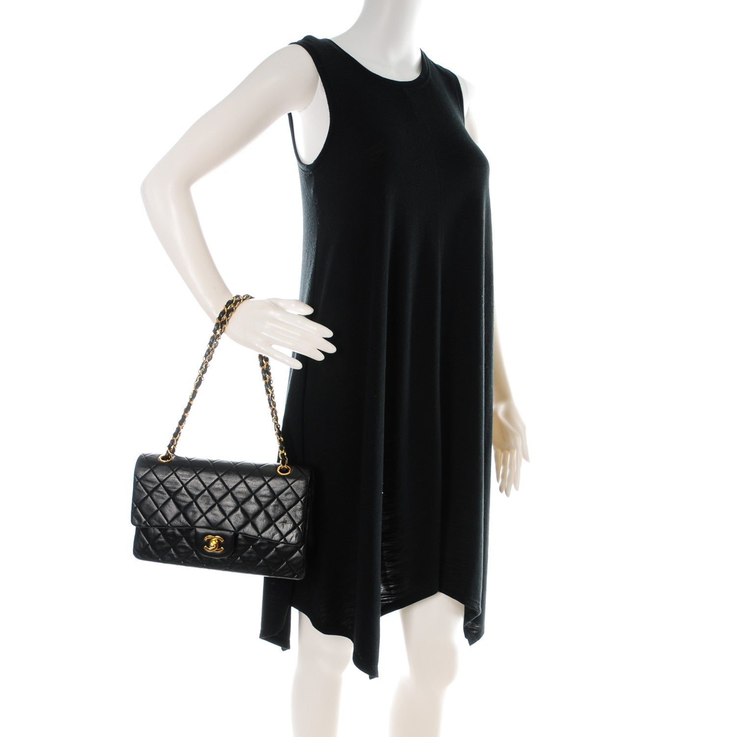 Chanel Lambskin Quilted Medium Double Flap Black 2 of 10