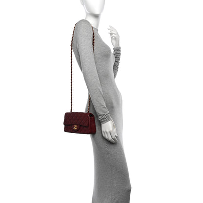 Chanel Caviar Quilted Mini Rectangular Flap Dark Red 2 of 10