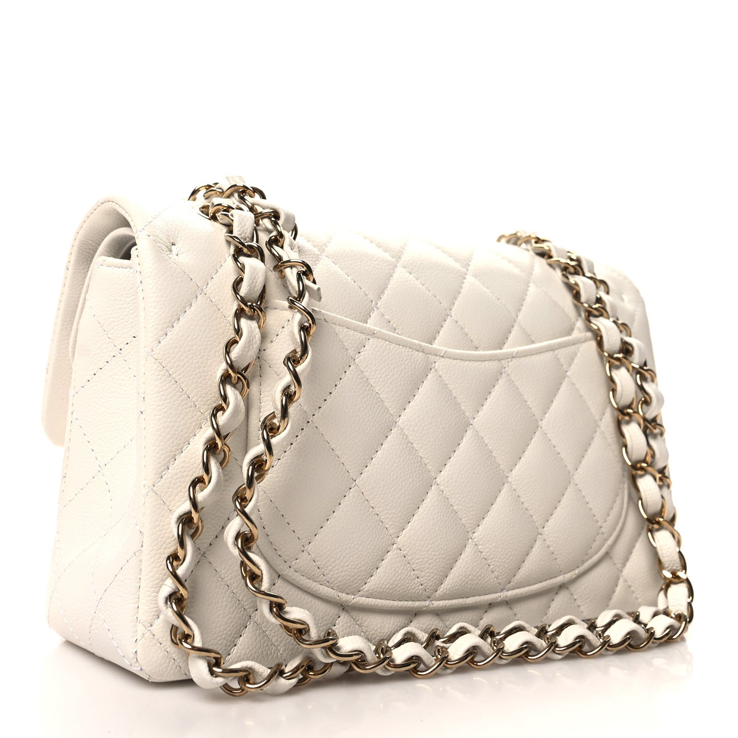 Caviar Quilted Small Double Flap White
