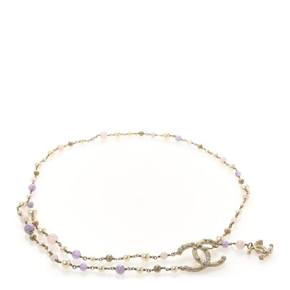 Chanel Pearl Bead Crystal Star Chain CC Belt Gold Purple Gold Purple 1 of 4