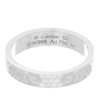 Cartier 18K White Gold Diamond 4mm LOVE Wedding Paved Band Ring 52 6 4 of 5
