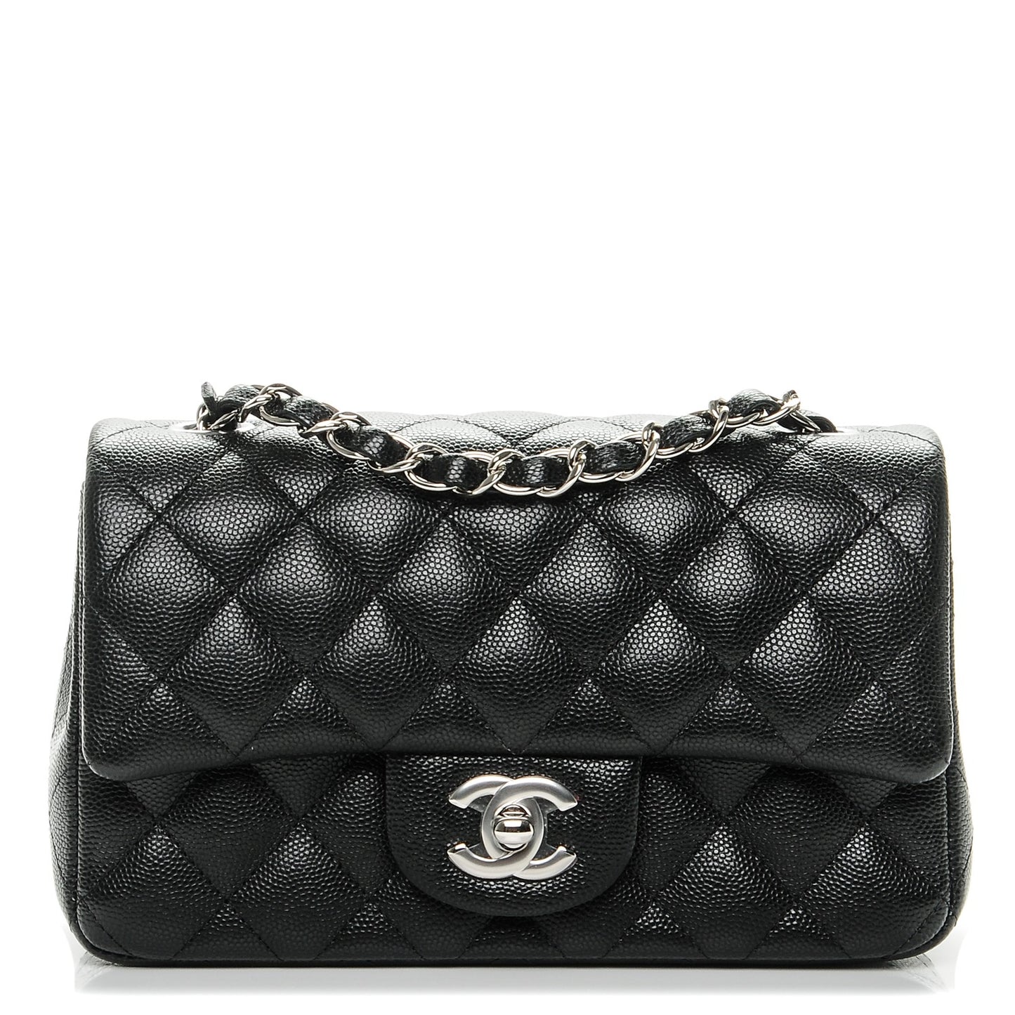 Caviar Quilted Mini Rectangular Flap Black