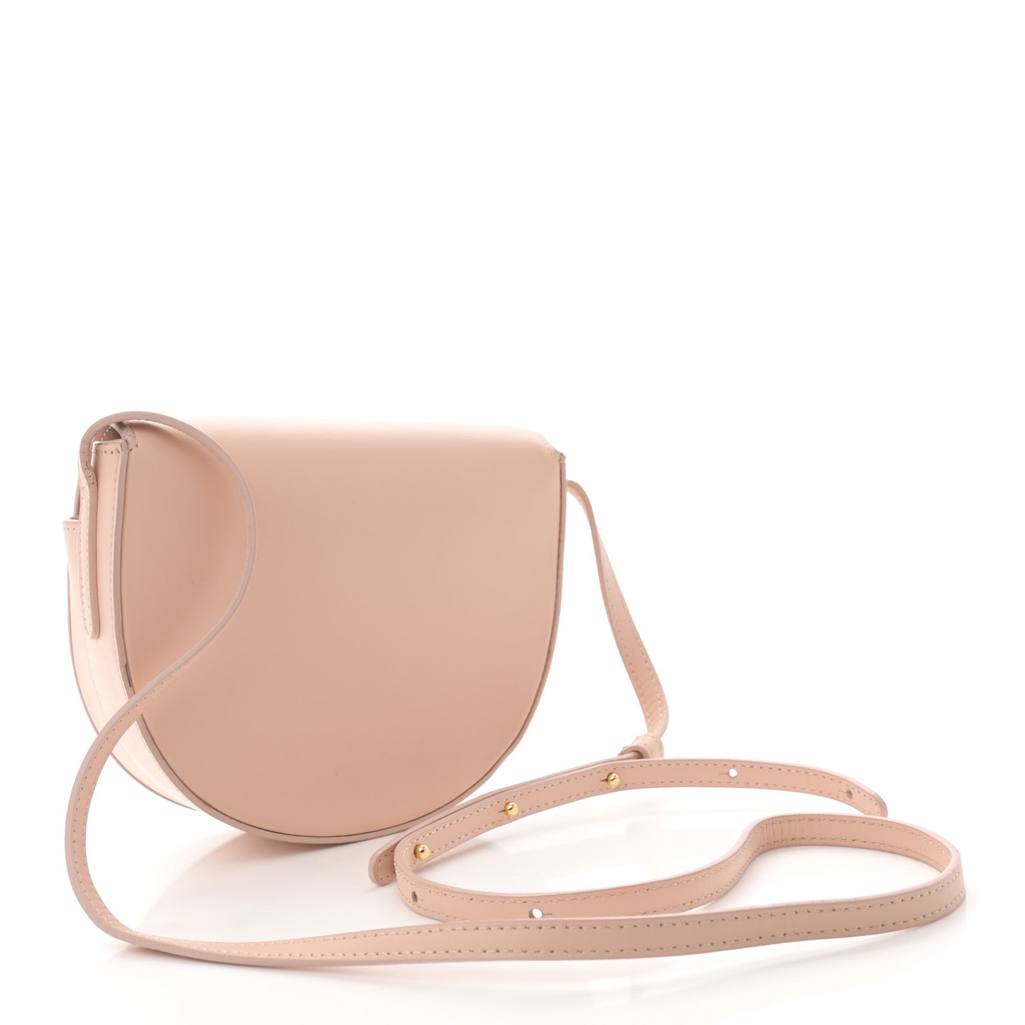 Calfskin Mini Saddle Crossbody Bag Rosa