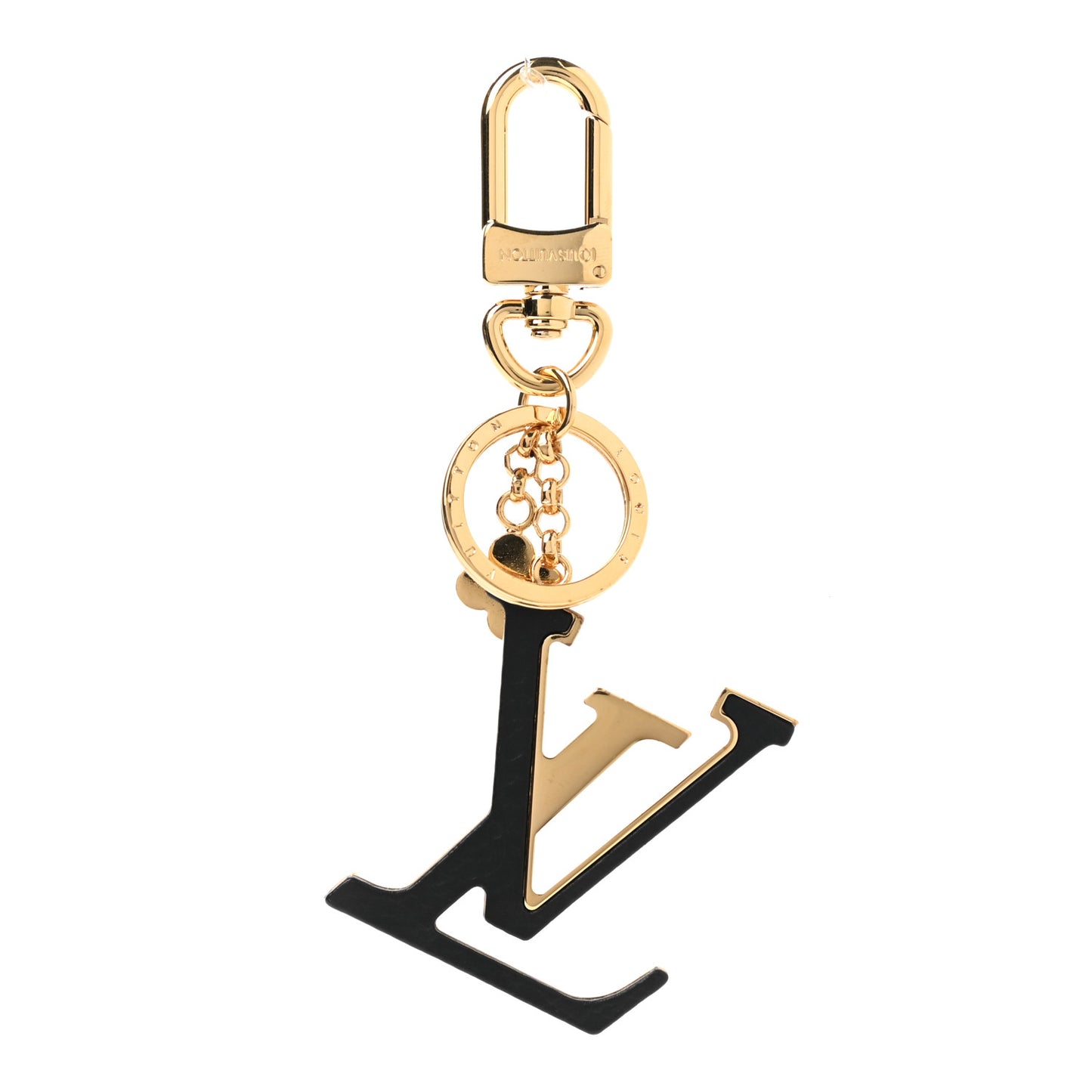 Metal Taurillon LV Capucines Bag Charm Key Holder Black