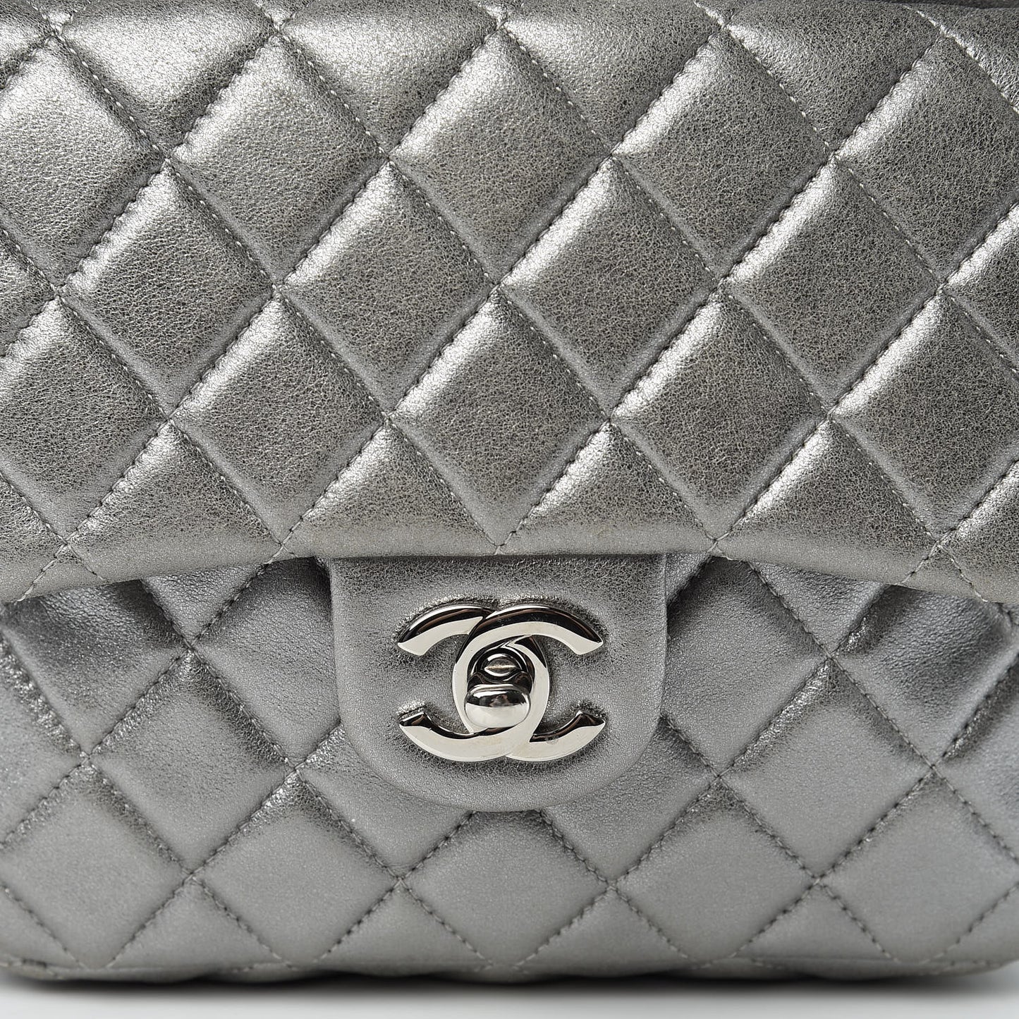 Metallic Lambskin Quilted Small In Seoul Backpack Silver