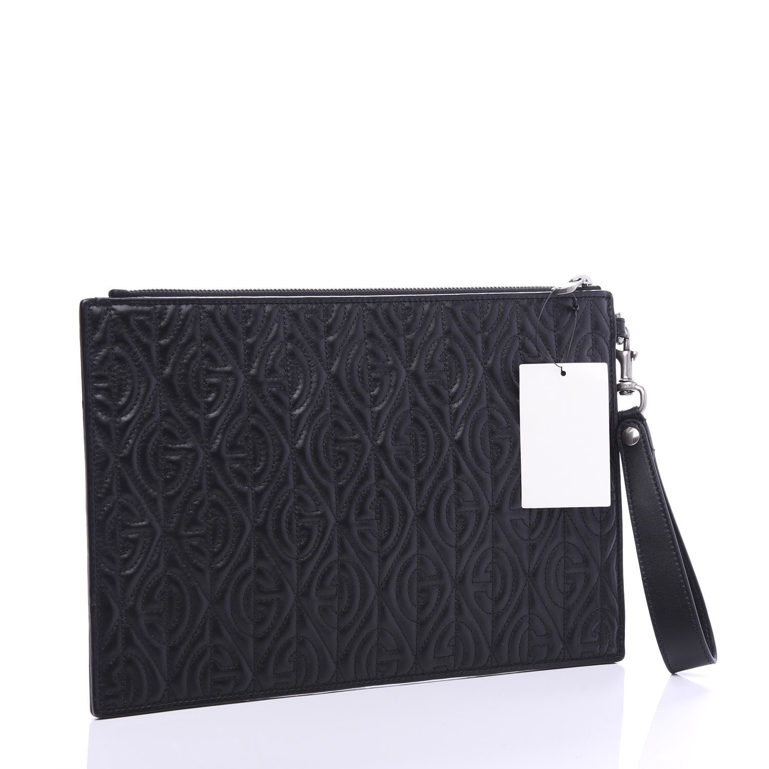 Gucci Calfskin G Rhombus Quilted Documents Holder Black 3 of 7