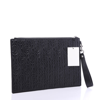 Gucci Calfskin G Rhombus Quilted Documents Holder Black 3 of 7