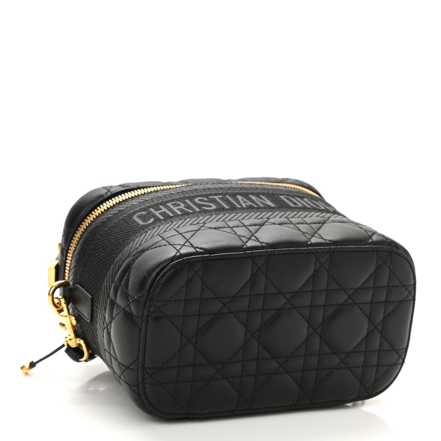 Christian Dior Lambskin Cannage Small Diortravel Vanity Case Black 4 of 7