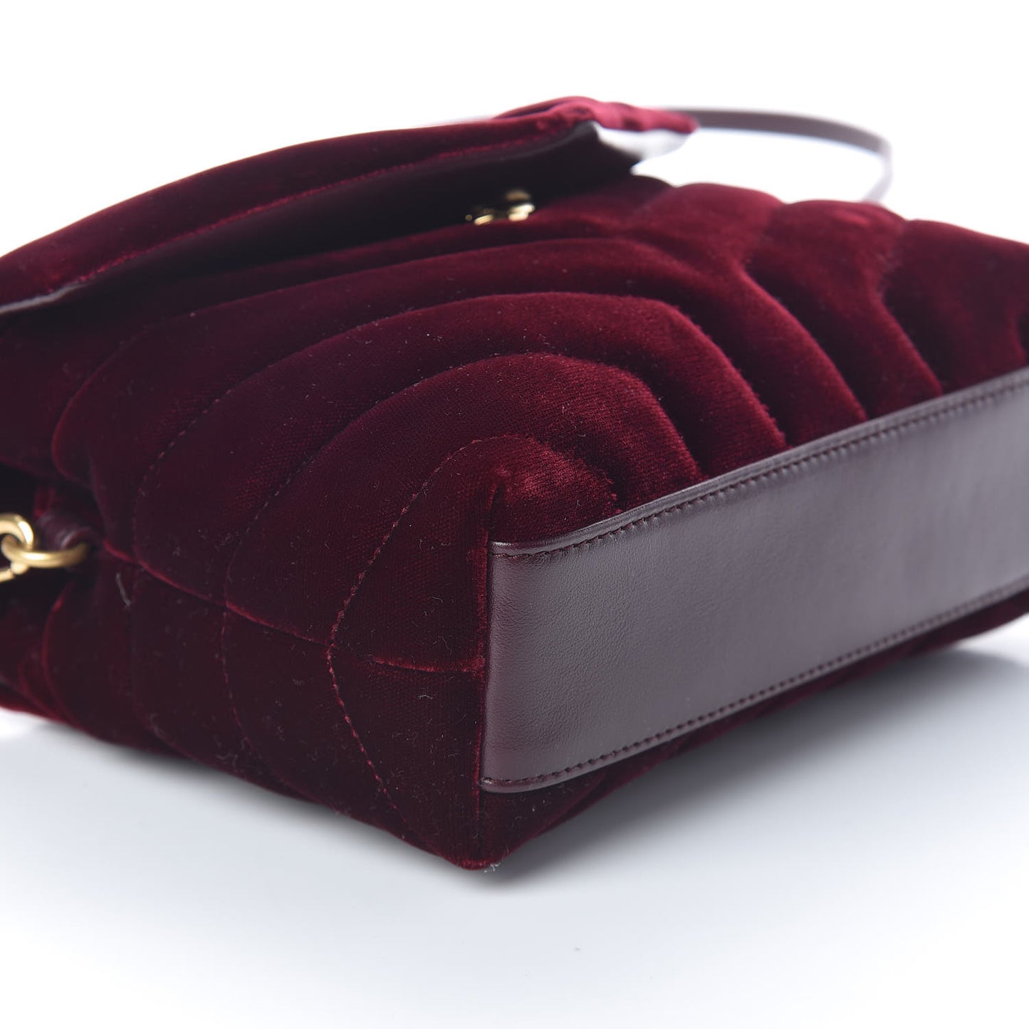 Velvet Y Quilted Monogram Toy Loulou Crossbody Bag French Burgundy