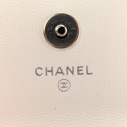 Chanel Caviar Quilted My Everything Belt Flap Card Holder White 5 of 11