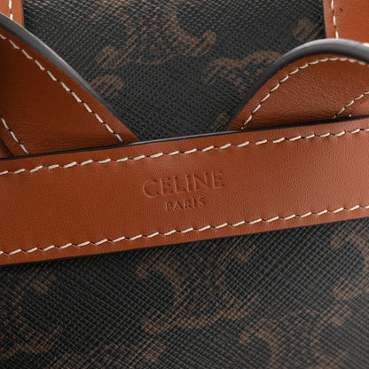 Celine Triomphe Canvas Calfskin Bonnie Backpack Tan 6 of 10