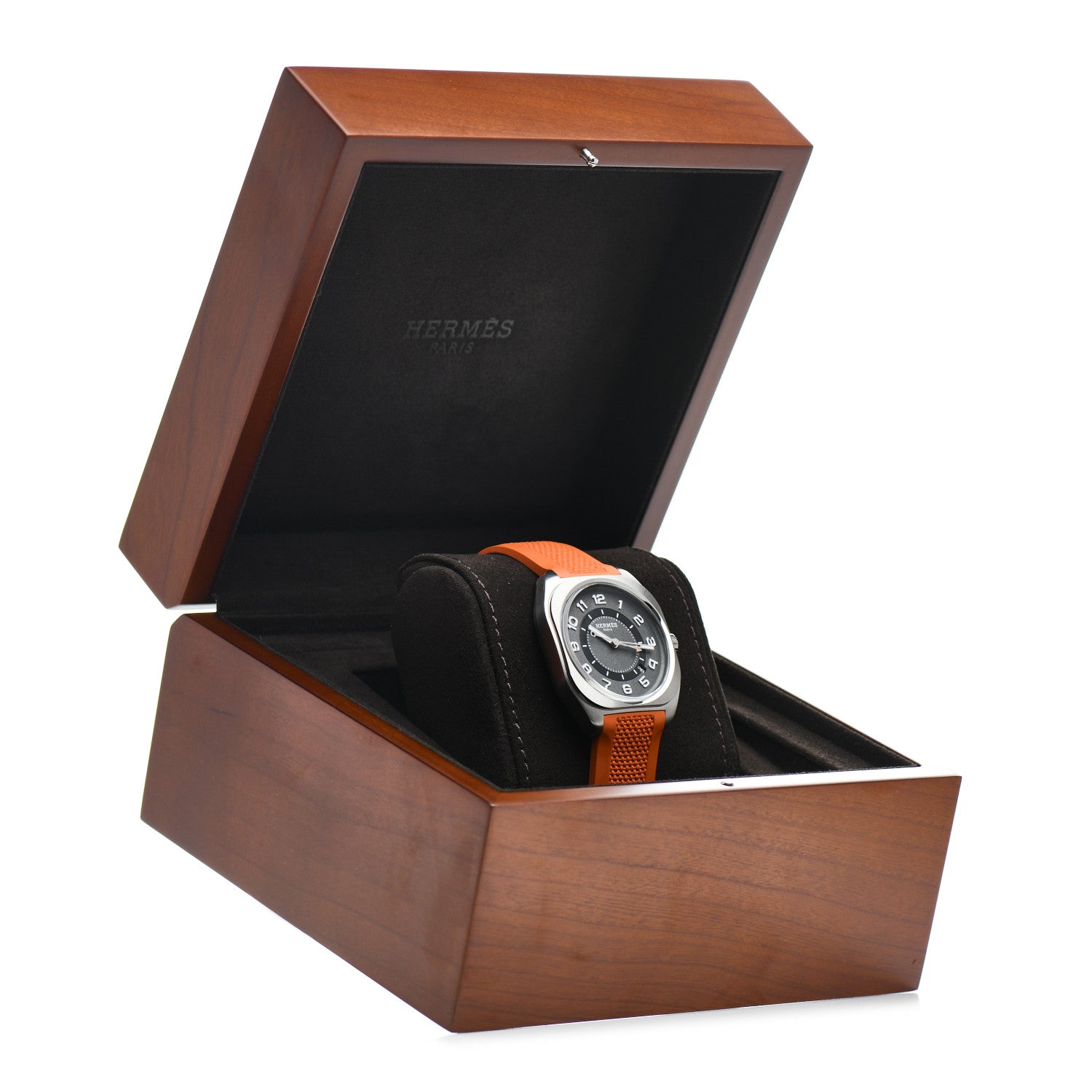 Hermes Titanium Rubber 39mm H08 Automatic Watch Orange 5 of 5