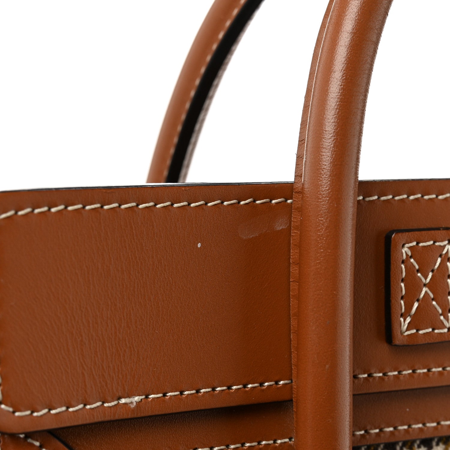 Celine Smooth Calfskin Houndstooth Nano Luggage Tan 11 of 11