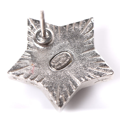 Chanel Resin Metal CC Star Earrings Silver 4 of 5
