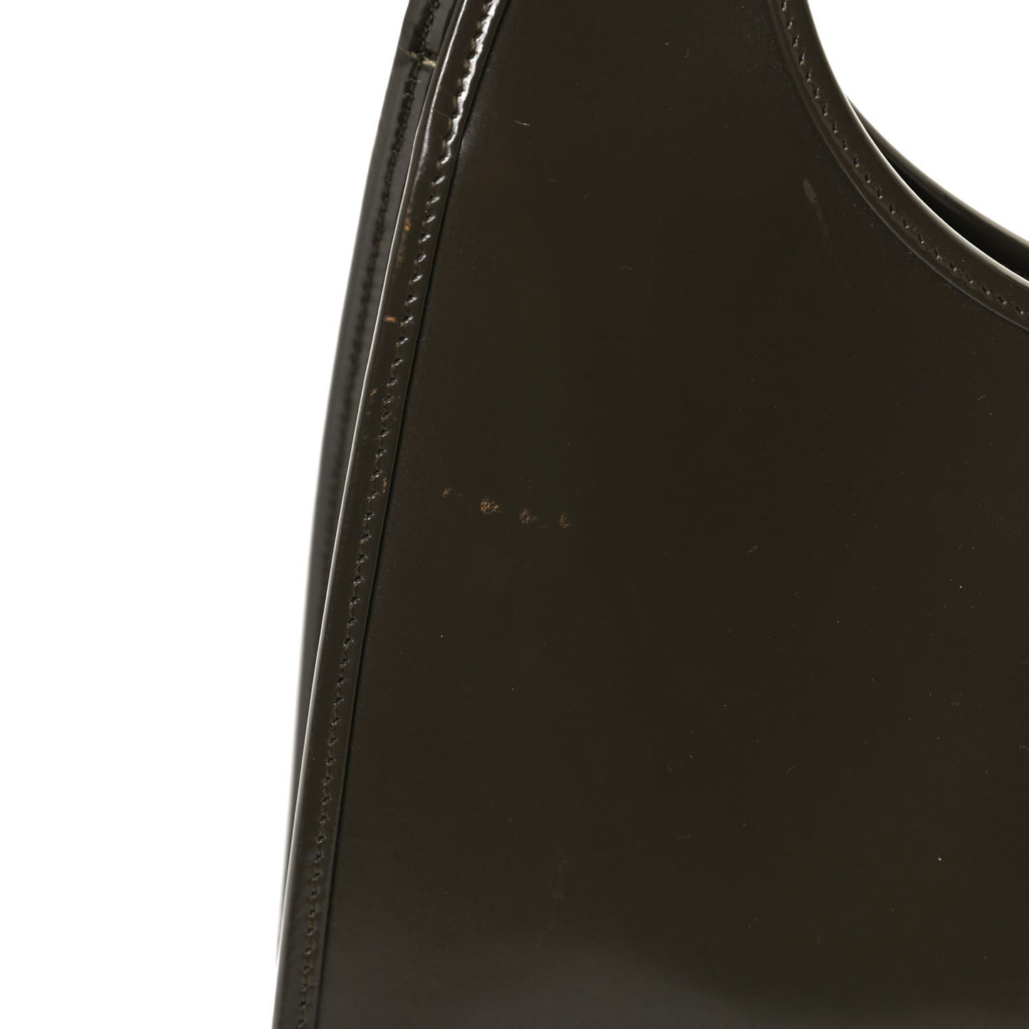 Patent Bardot Shoulder Bag Olive Green