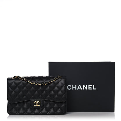 Chanel Caviar Quilted Jumbo Double Flap Black 14 of 14