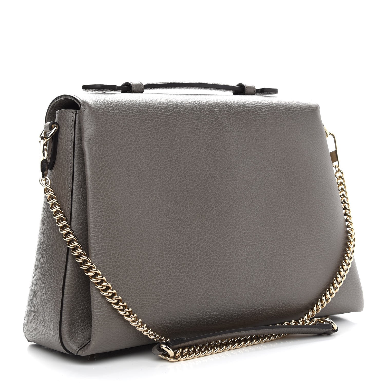 Gucci Dollar Calfskin Medium Interlocking G Top Handle Shoulder Bag Loess 3 of 9