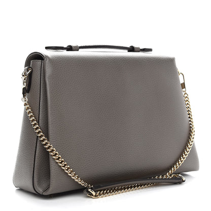 Gucci Dollar Calfskin Medium Interlocking G Top Handle Shoulder Bag Loess 3 of 9