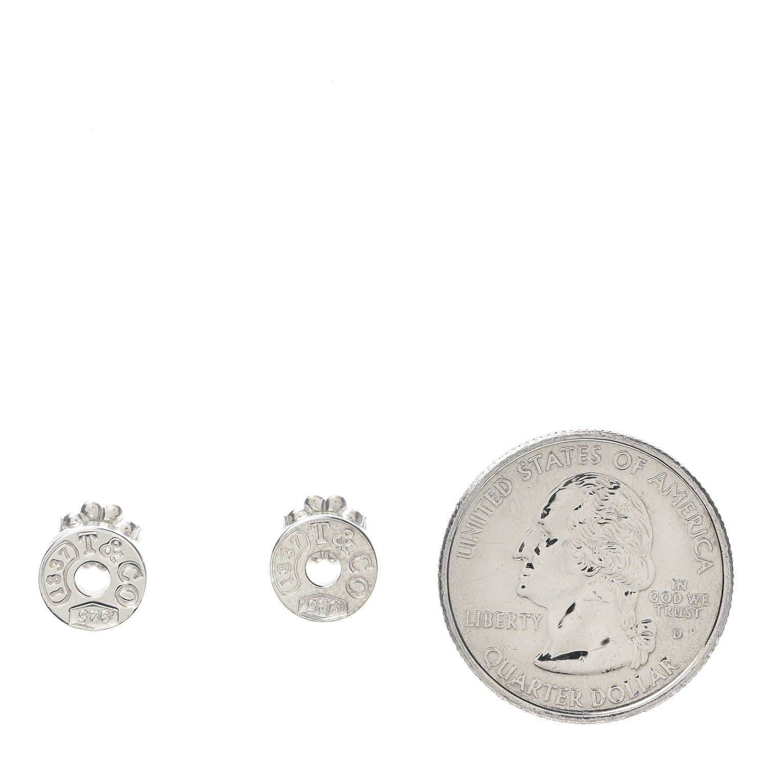 Tiffany Sterling Silver 1837 Circle Earrings 2 of 4