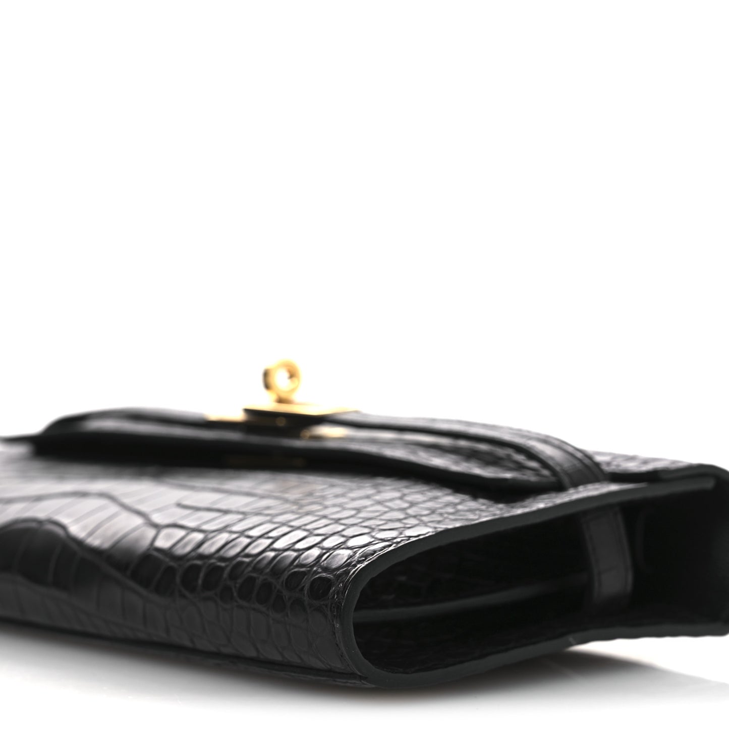 Matte Alligator Kelly Wallet To Go Black