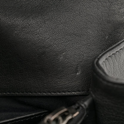 Saint Laurent Sheepskin Matelasse Chevron Monogram Medium College Bag Black 11 of 12