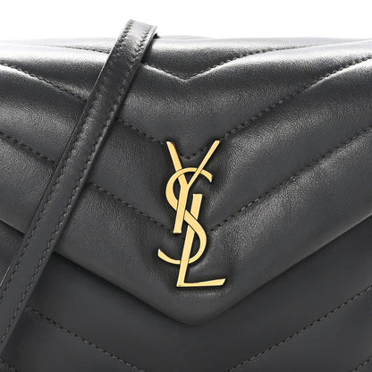Saint Laurent Calfskin Y Quilted Monogram Toy Loulou Crossbody Bag Storm 8 of 10