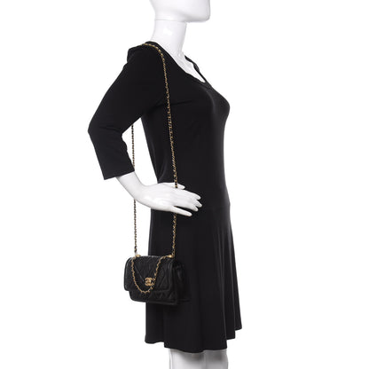 Chanel Shiny Lambskin Flap Clutch With Chain Black 2 of 11