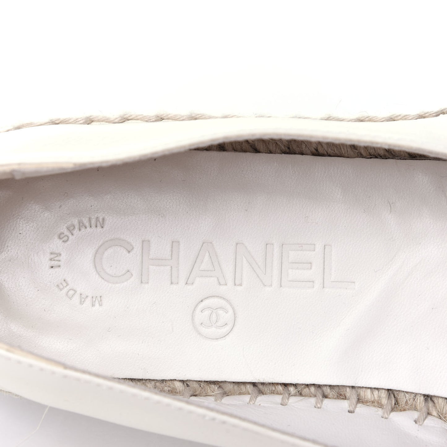 Calfskin CC Espadrilles 38 Ivory