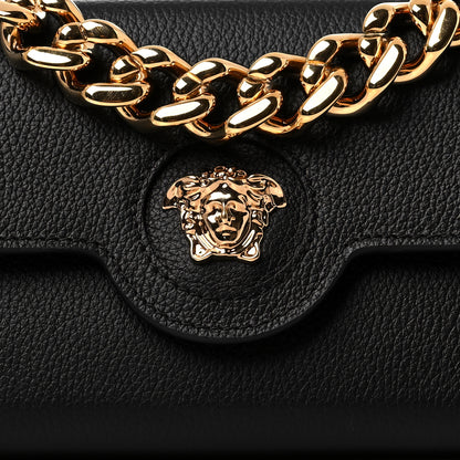 Versace Grained Calfskin La Medusa Wallet On Chain Black 6 of 8
