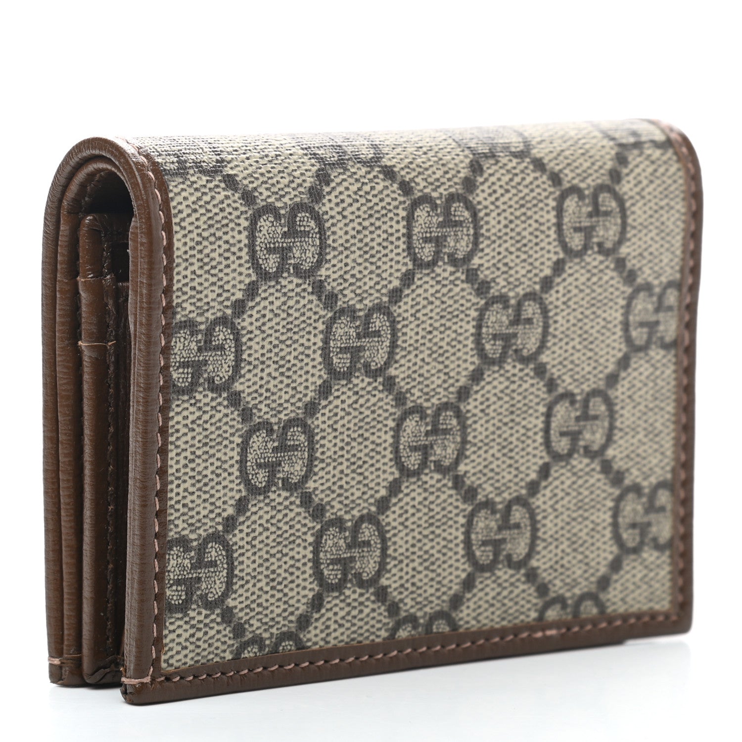 Gucci GG Supreme Monogram Horsebit 1955 Card Case Wallet Beige Ebony Brown Sugar 3 of 7