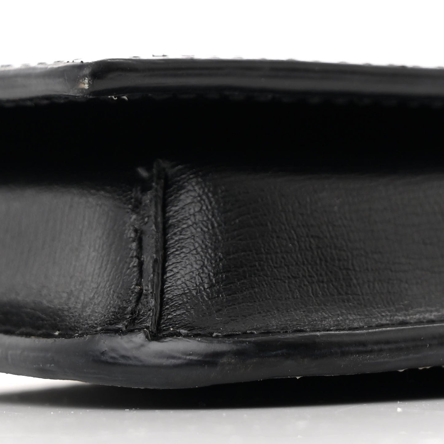 Grained Calfskin Monogram Phone Holder Crossbody Black