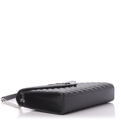 Saint Laurent Grain De Poudre Textured Mixed Matelasse Large Triquilt Monogram Satchel Black 4 of 10
