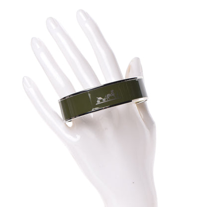 Hermes Enamel Wide Caleche Bracelet 70 Loden 2 of 6