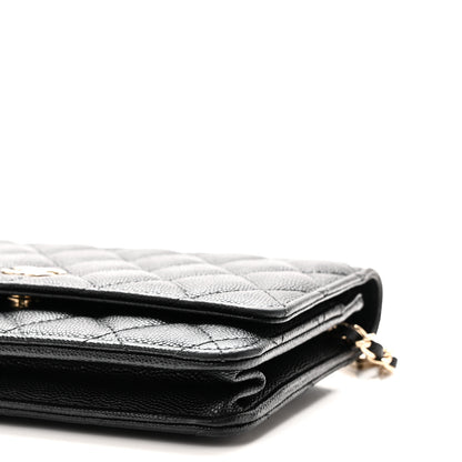 Chanel Caviar Quilted Wallet With Charms On Chain WOC Black 11 of 11