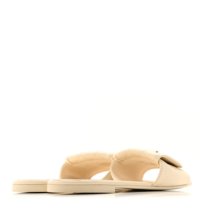 Chanel Lambskin Quilted Turnlock Flat Mules 39 Light Beige 10 of 26