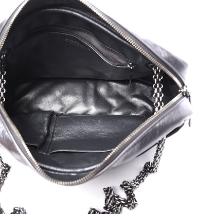 Chanel Metallic Aged Calfskin Quilted Medium Reissue Camera Case Dark Silver 4 of 9