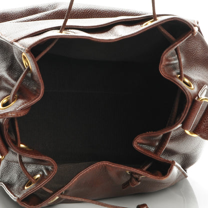 Chanel Caviar CC Drawstring Shoulder Bag Brown 6 of 8