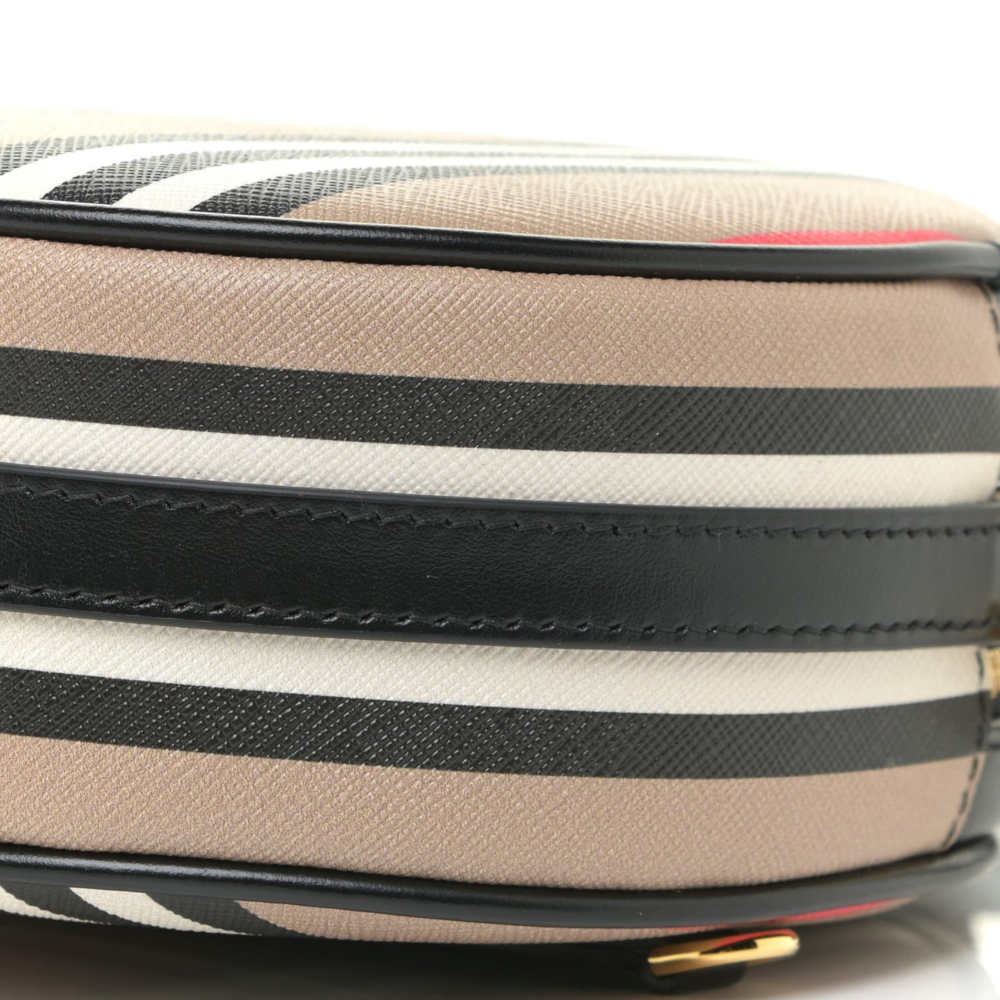 E-Canvas Calfskin Icon Stripe Louise Bag Archive Beige