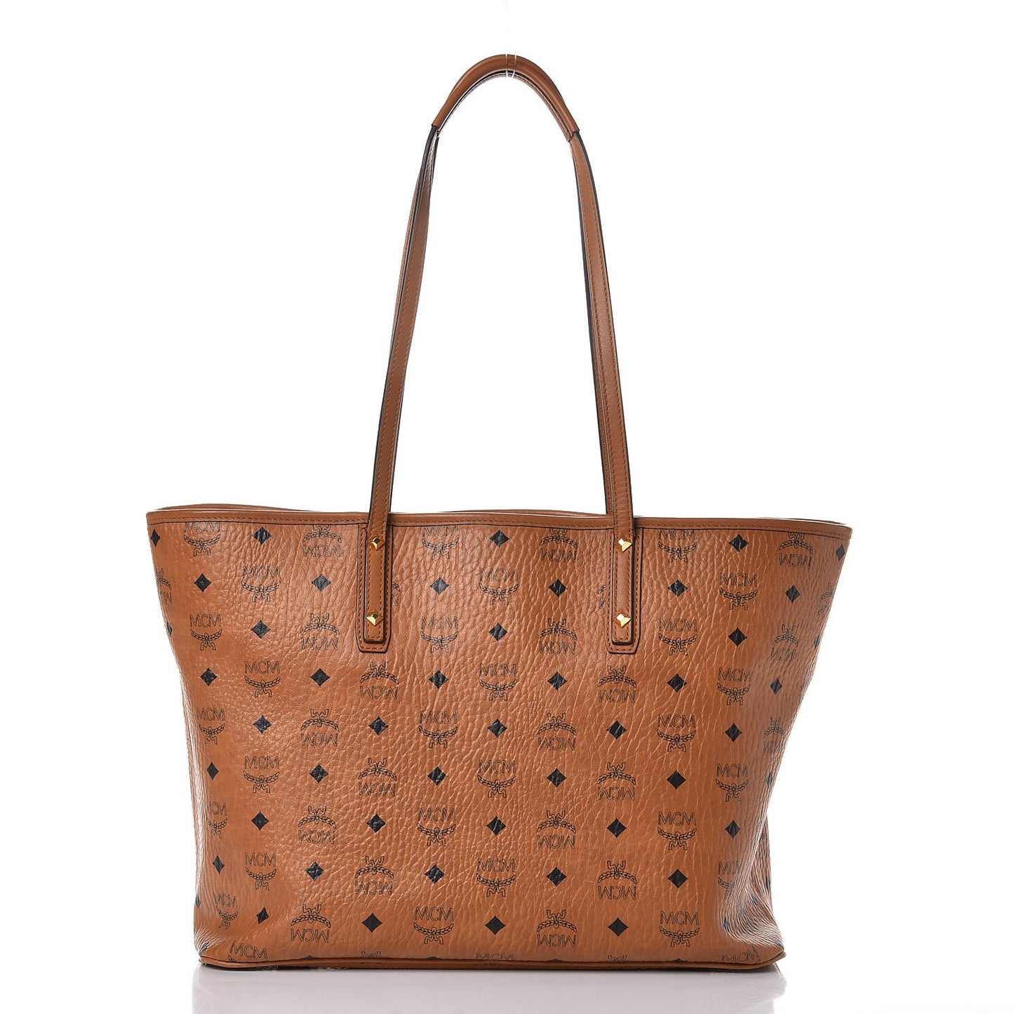 Visetos Medium Anya Top Zip Shopper Tote Cognac