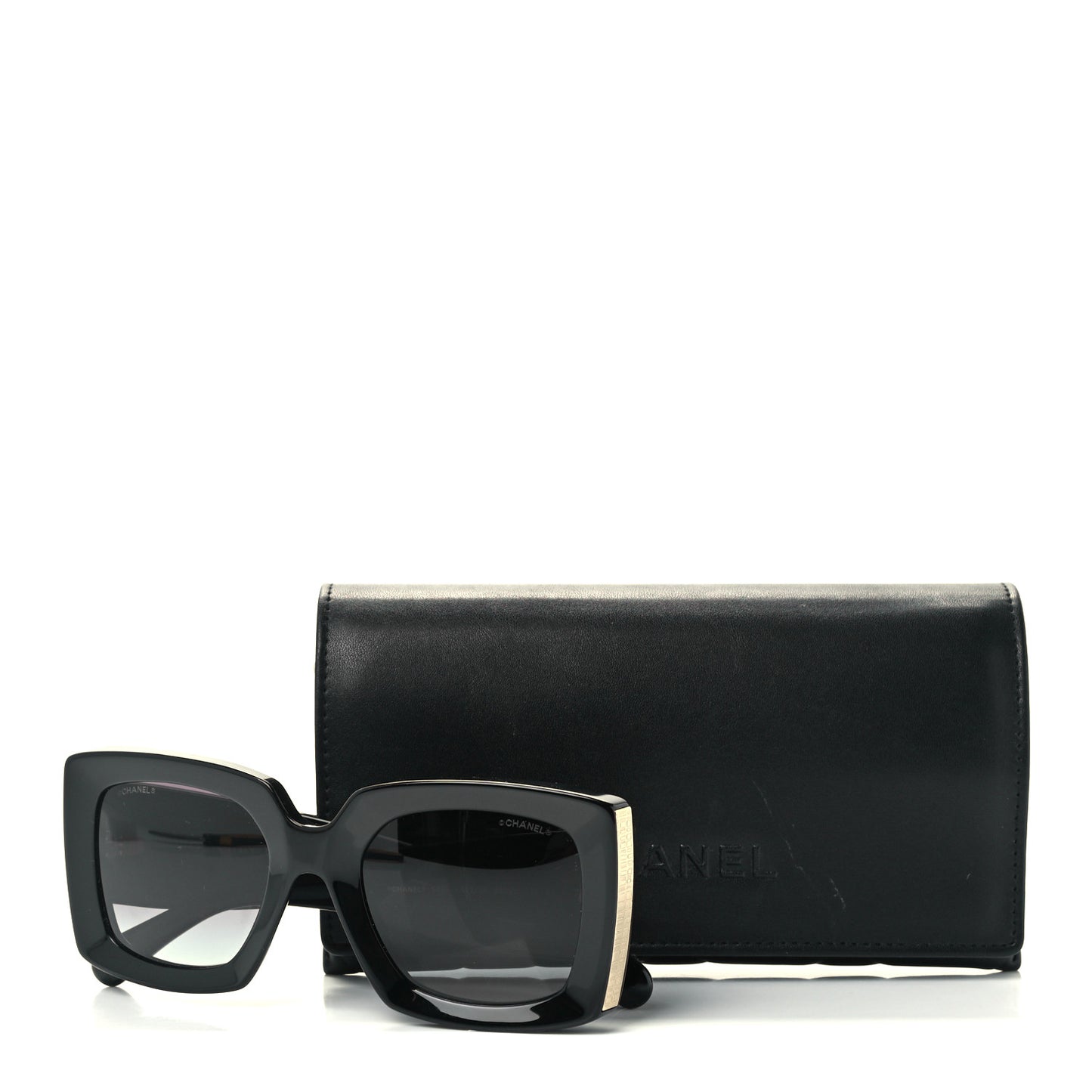 Acetate Rectangle Sunglasses 5435 Black