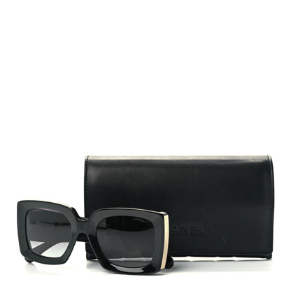 Chanel Acetate Rectangle Sunglasses 5435 Black 8 of 8