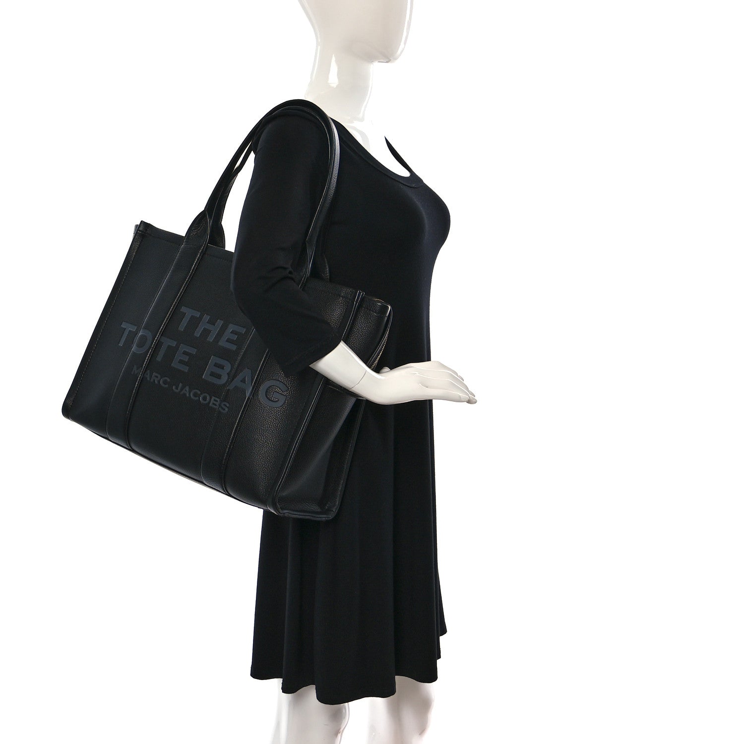 Marc Jacobs Grained Calfskin Large The Tote Bag Black 2 of 8