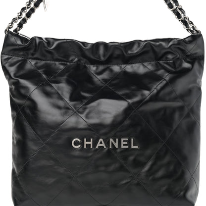 Chanel Shiny Calfskin Quilted Small Chanel 22 Black 9 of 12
