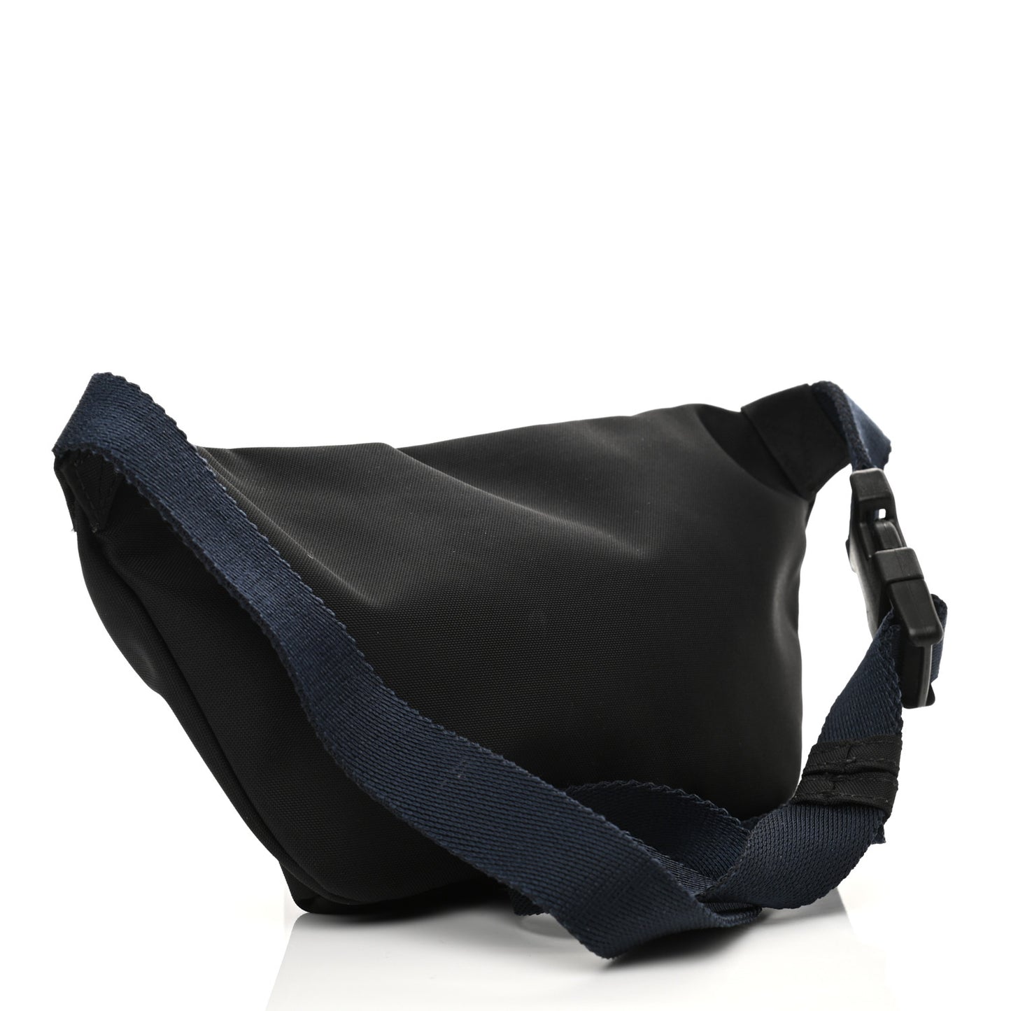 Sport Nylon Logo Embroidered Wheel Belt Bag Black White