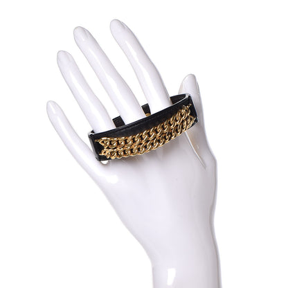 Saint Laurent Calfskin Chain Cuff Bracelet Black 2 of 6