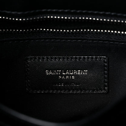 Saint Laurent Calfskin Y Quilted Monogram Toy Loulou Crossbody Bag Black 7 of 13