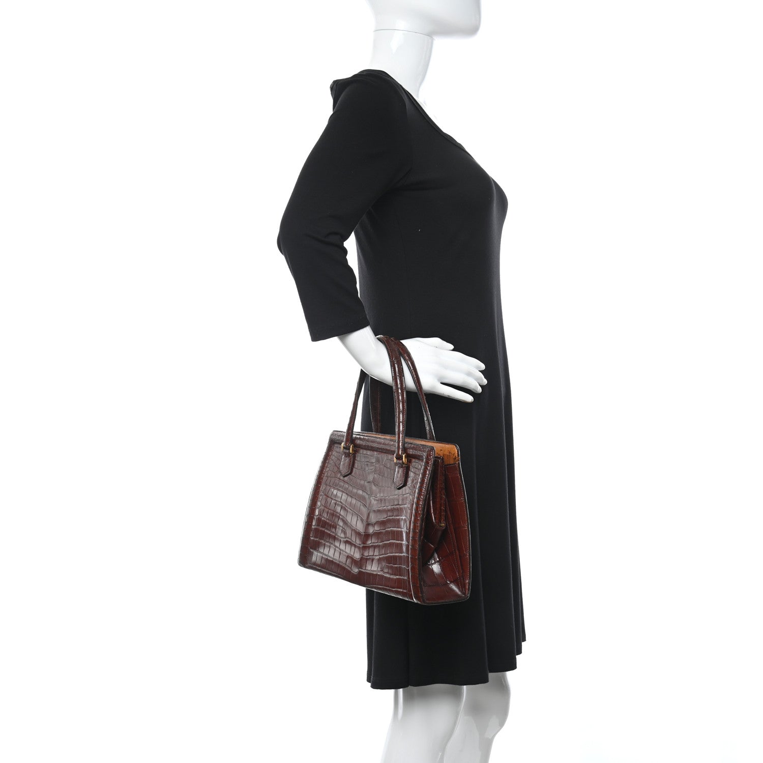Hermes Shiny Crocodile Sac Pullman Havane 2 of 13