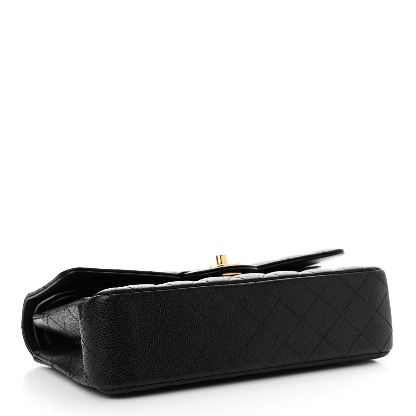 Caviar Quilted Medium Double Flap Black